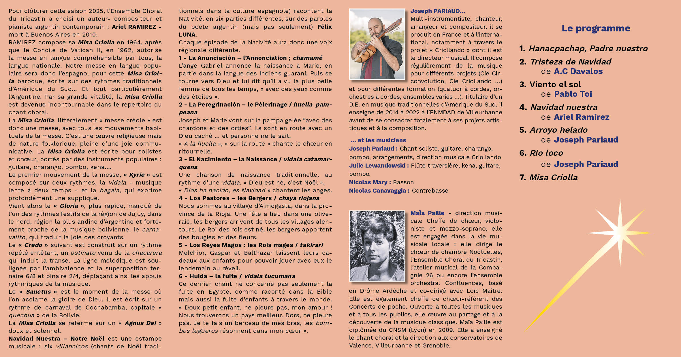 Flyer verso Misa Criolla